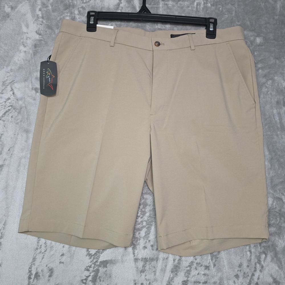 Greg Norman Mens Golf Shorts Tan Khaki Stretch Performance G7XSH900 Size 38 NWT